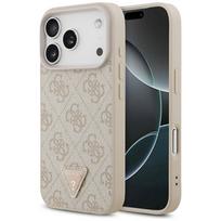 Guess Leather 4G Triangle Strass MagSafe Case for iPhone 17 Pro / Pink