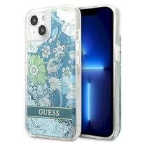 Guess GUHCP13MLFLSN Flower Liquid Glitter Hardcase for iPhone 13/14/15 6,1" / green