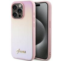 Guess GUHCP14LPSAIRSP Saffiano Iridescent Script Hardcase for iPhone 14 Pro 6.1" / pink