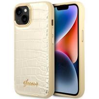 Guess GUHCP14MHGCRHD Croco Collection Hardcase for iPhone 14 Plus / 15 Plus 6.7" / gold