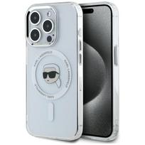 Karl Lagerfeld IML Metal Karl Head MagSafe Case for iPhone 15 Pro Max / white