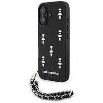 Karl Lagerfeld Saffiano Crystals w/Chain Case for iPhone 16 / black