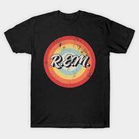 Men Black Print T-shirt Rem Vintage No-Cut Transfer Paper Print Cotton Tshirt L juoda