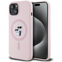 Karl Lagerfeld Silicone Karl&Choupette MagSafe Case for iPhone 15 Plus / pink
