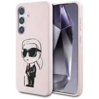 Case Karl Lagerfeld Silicone Graffiti Ikonik Printed Logo MagSafe for Samsung Galaxy S25 / pink