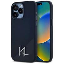 Karl Lagerfeld Silicone Shadow Metal Initial MagSafe Case for iPhone 15 Pro Max / black