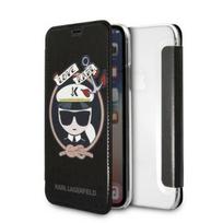 Karl Lagerfeld KLFLBKPXKSB Book Case Signature Glitter for iPhone X/Xs / black