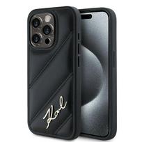 Karl Lagerfeld KLHCP15XPQDSMGK Diagonal Quilted Script Hardcase for iPhone 15 Pro Max 6.7" / black