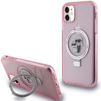 Karl Lagerfeld KLHMN61HMRSKCP Hardcase Ring Stand Karl&Choupette Mag for iPhone 11/XR 6.1" / pink