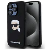 Karl Lagerfeld KLHMP15LSKHPPLK Silicone Karl Head Print Magsafe for iPhone 15 Pro 6.1" / black
