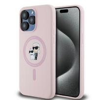 Karl Lagerfeld KLHMP15XSCMKCRHP Silicone Karl & Choupette Hardcase for iPhone 15 Pro Max 6.7" / pink