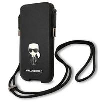 Karl Lagerfeld Torebka KLHCP12LOPHKMK 6,7" hardcase Saffiano Ikonik Kar / black