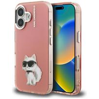 Karl Lagerfeld IML Aquarelle Choupette & Logo Case for iPhone 16 / pink