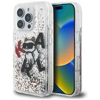 Karl Lagerfeld Liquid Glitter Choupette Logo Case for iPhone 16 Pro Max / transparent