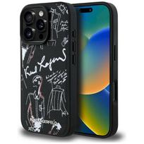 Karl Lagerfeld Grained Pattern & Logo MagSafe Case for iPhone 16 Pro / black
