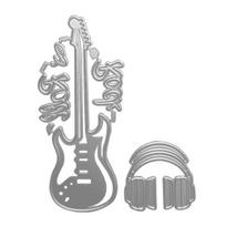 Guitar Headset Metal Cutting Dies DIY Scrapbook Paper Cards Album Craft Stencil sidabras
