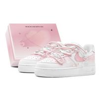 Nike Air Force 1 Air Force 1, Porų, Specialus apdorojimas, Rožinė meilės širdelė, Elegantiškas romantiškas, Universalus mados žemas aulas DH2920-111(TeamS2-S-BOX) 38.5 white
