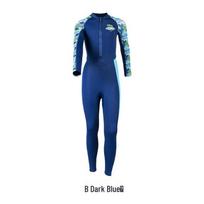 Kids' Sun-Protective Quick-Dry Snorkeling & Surfing One-Piece Swimsuit Double Extra Large tamsiai mėlyna spalva