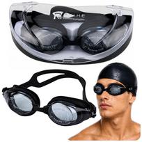 Sporto ir aktyvaus poilsio // Water Sport and Atractions // Okulary Do Pływania Regulowane Powłoka Anti Fog Ochrona UF Czarne Etui
