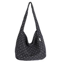 Fashi Polka Dot Top Handle Bags Texture Shoulder Bags Lightweight Korean Tote Large Capacity Storage Bag for Women Students pilka spalva