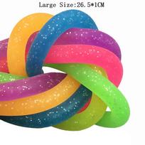 Jumbo 10Pcs Vibrant Multi-Colored Fidget Noodles Toys Squeeze Release Anxiety For Kids Glitter Stretchy Strings Classroom Prize Party Favors