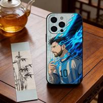 Lionelio Messi telefono dėklas Silikoninis Minkštas Skirtas IPhone 17 16 15 14 13 12 11 X XR Plus Pro Max Plus iPhone17air blue
