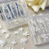 3D Silicone Flower Nail Mold Floral Nail Art Carving Mold Diy Nail Art Decoration Transparent Template Manicure Design Tools ONESIZE