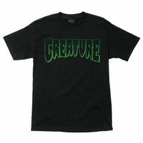 Creature LOGO KONTŪRAS Riedlentės Marškinėliai JUODI L