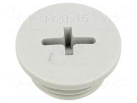 Stopper | -20÷80°C | M20x1,5 | Enclos.mat: ABS | grey