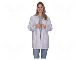 Coat | ESD,unisex | white | L | cotton,polyester,conductive fibers