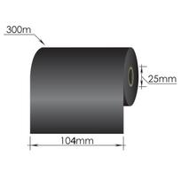 Ribbons 104mm x 300m/25mm/104mm/Wax/Out, juodas
