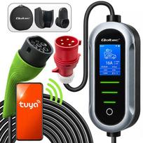 Qoltec Mobile EV Electric Car Charger with 2in1 Type 2 Adjustment | 7kW | 230V | CEE 32A | Wifi | TUYA | SMART LIFE | LCD | Portable | Wallbox | 5m