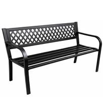 Įrankiai ir matavimo prietaisai // Sodo įrankiai ir priedai // Ławka Ogrodowa Parkowa Taras Ogród Metalowa Oparcie Czarna 120 cm