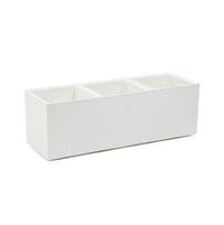 FLOWERPOT PLASTIC KARO 90X30X30CM CREAM