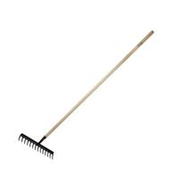 Grabie 14-zębne wzmocnione, trzonek drewniany, 132cm