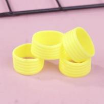 4pcs Silicone Racket Grip Ring Round Shape Racket Handle Collar  Sports Accessories geltona