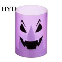 Scary Shadow Projector Halloween Ghost Face Candle Light, Battery Powered LED Lamp, Flameless Lantern Detachable Handle Decorative Light for B