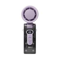 100 Speeds Electric Mini Turbo Fan Ice Compress Folding Travel Fan Personal Cooling Fan  Camping violetinė