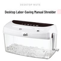 Deli Manual Hand-Crank Mini Paper Shredder CN plug (adapter included)