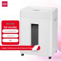 Deli 9920 High-Security Commercial Paper Shredder CN plug (adapter included) L330xW195xH465mm balta spalva