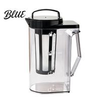 Safe Plastic Kettle with Strainer 1.6/2.2L Pitcher Lid & Handle Clear Fridge Water Jug Transparent Juice Removable Filter for Juice Leak-Proof M juoda