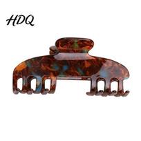 Anti-slip Hair Claw Widened for Women Multi-Tooth Clamp Strong Spring Shark Clip Claw Imitation Acetate PVC Transparent Hollow Baseball Caps Shape E