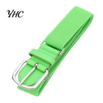 Youth Belt Baseball Accessory Teenager Elastic Softball Adjustable Length Alloy Sports Buckle Solid Color Imitation Leather