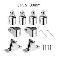 8 PCS Marine 316 Stainless Steel Bimini Top Hardware Fitting Set 30/32mm Deck Hinge Jaw Slide Eye End Fitting 30mm 8pcs