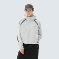 [Snowpeak] Lightweight Taslan Color Block Hooded Windbreaker Ice Gray (S26SULWB56) 95(M)
