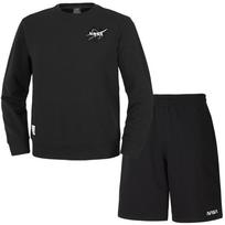 Nasa Unisex Loose Fit Sweatshirt With Wappen + Knee-Length Cotton Shorts Set [Black] 95