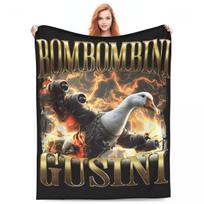 Bombombini Gusini Funny Italian Brainrot Meme Super Warm Blanket Camping Plush Throw Blanket Street Trend Living Room Flannel Size: 75*100cm, Weight: 230 GSM