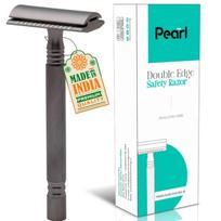Pearl Shaving Double Edge Safety Razor (Graphite Black) - Best Shaving Razors for Men | Classic & Traditional shaving Kit for Men | Premium blade r