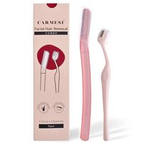 Carmesi Women's Face Hair Removal Combo | Pack of 1 Face Razor & 1 Eyebrow Razor | Instant & Painless Hair Removal | Eyebrows, Upper Lip, Peach Fuz