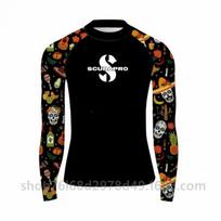 UV Protection Rash Guard Snorkeling Diving Surfing Quick Dry Long Sleeve High Neck Swim Top Unisex XXS orange